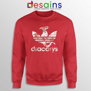 Cheap Sweatshirt Dracarys Dragon Flowers Sweater Red Three Stripes