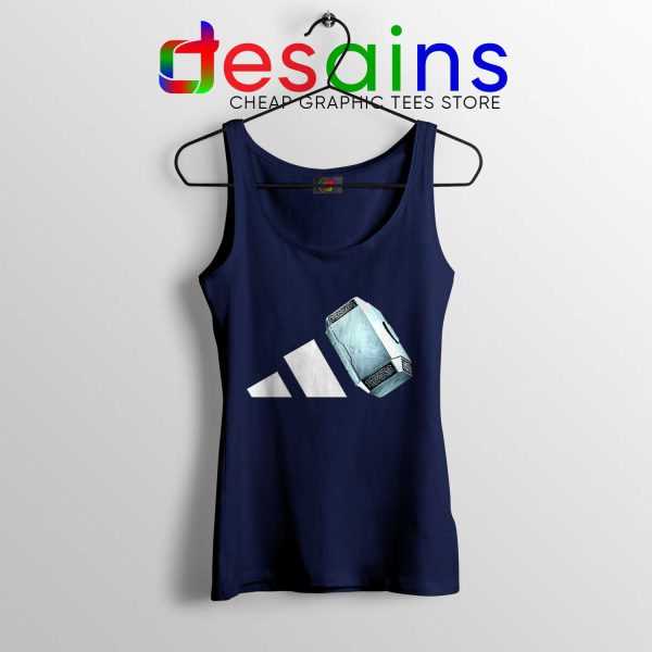 Cheap Tank Top Thor Mjolnir Hammer Adidas Tank Top Navy Blue