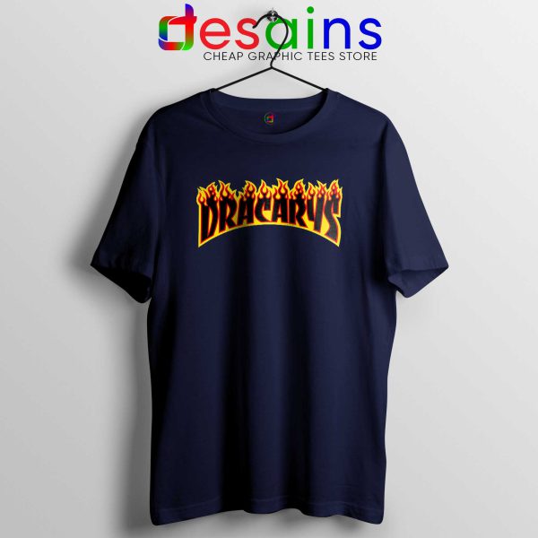 Dracarys Thrasher Fire Tee Shirt Navy Blue Game of Thrones Size S-3XL