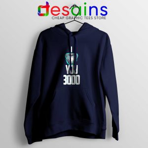 I Love You 3000 Hoodie Navy Blue Iron Man Avengers Endgame Quotes