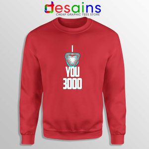 I Love You 3000 Iron Man Sweatshirt Red Marvel Clothing Online Shop