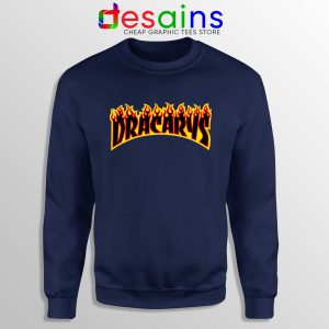 Sweatshirt Navy Blue Dracarys Thrasher Fire Sweater Game of Thrones