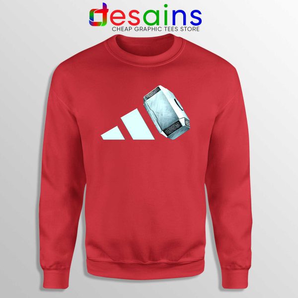 Sweatshirt Thor Mjolnir Hammer Adidas Sweater Red