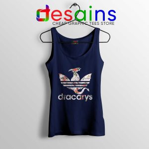 Tank Top Dracarys Dragon Flowers Adidas Three Stripes Tanks Navy Blue