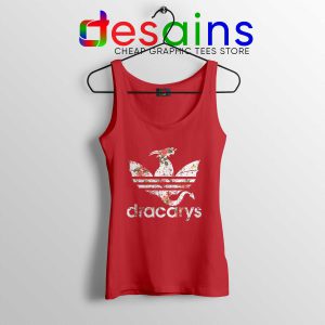 Tank Top Dracarys Dragon Flowers Adidas Three Stripes Tanks Red