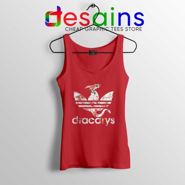 Tank Top Dracarys Dragon Flowers Adidas Three Stripes Tanks Red