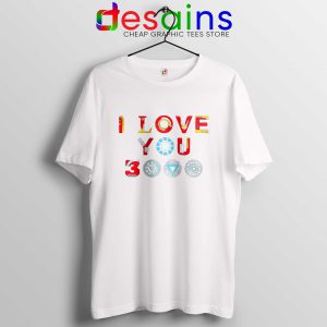 Tee Shirt I Love You 3000 Iron Man Avengers Endgame Tshirt White