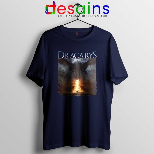 Tee Shirt Navy Blue Dracarys Dragon Fire Game of Thrones