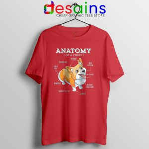 Anatomy of a Corgi Red Tee Shirt Pembroke Welsh Corgi T-Shirt