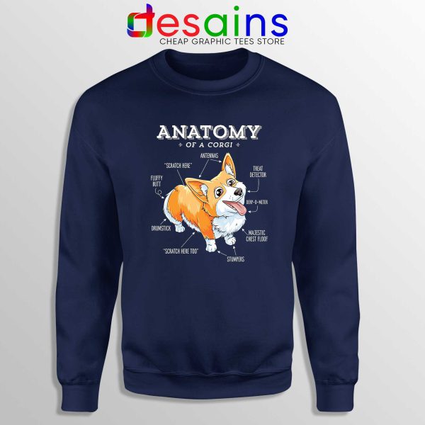 Anatomy of a Corgi Sweatshirt Pembroke Welsh Corgi Funny Sweater