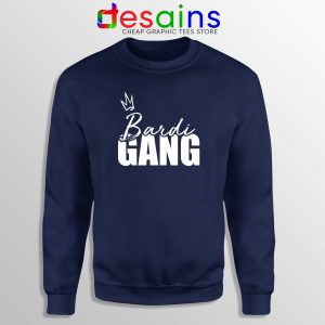Bardi Gang Merch Sweatshirt Navy Blue Cardi B Unofficial Crewneck Sweater