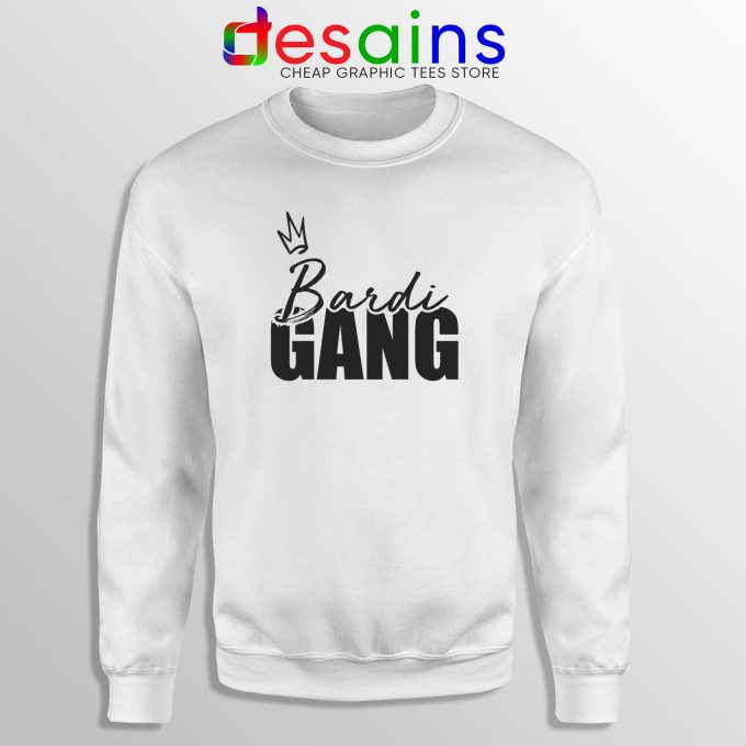 Bardi Gang Merch Sweatshirt White Cardi B Unofficial Crewneck Sweater