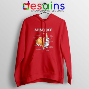 Buy Anatomy of a Corgi Red Hoodie Pembroke Welsh Corgi