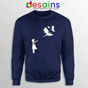 Buy Sweatshirt Navy Blue Bansky Dragons Dracarys Game of Thrones