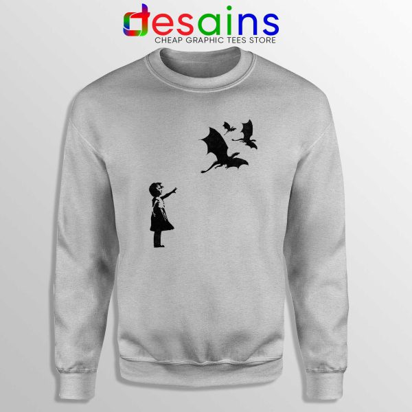 Buy Sweatshirt Sport Grey Bansky Dragons Dracarys Game of Thrones