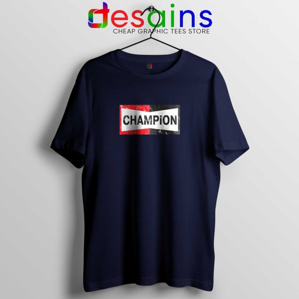 Champion Spark Plugs Navy Tee Shirt American Spark Plug Tshirt