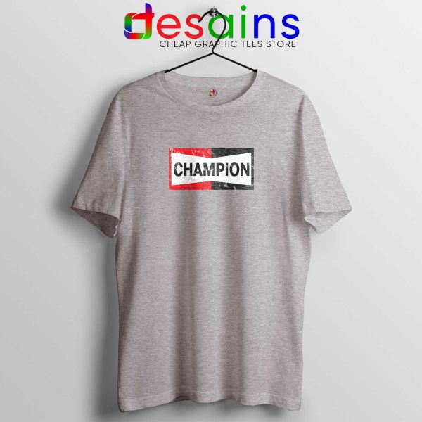 Champion Spark Plugs Sort Grey Tee Shirt American Spark Plug Tshirt