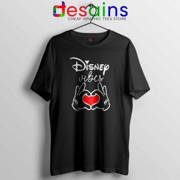 Cheap Tshirt Black Disney Vibes Mickey Mouse Love Hands