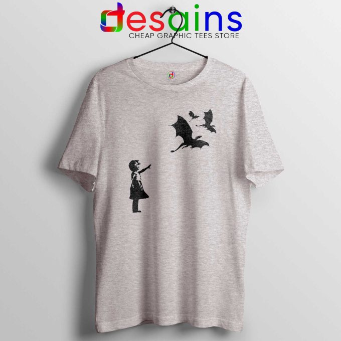 Cheap Tshirt Sport Grey Bansky Dragons Dracarys Game of Thrones