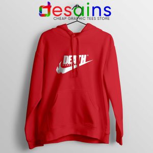 Death Just Do It Red Hoodie Japanese Nike Parody Hoodies Unisex