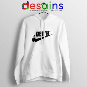 Death Just Do It White Hoodie Japanese Nike Parody Hoodies Unisex