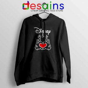 Hoodie Black Disney Vibes Mickey Mouse Love Hands Hoodies