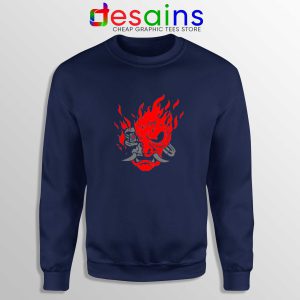 Samurai Demon Slim Navy Sweatshirt Cyberpunk 2077 Sweater