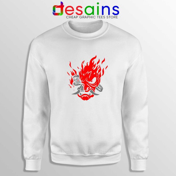 Samurai Demon Slim White Sweatshirt Cyberpunk 2077 Sweater