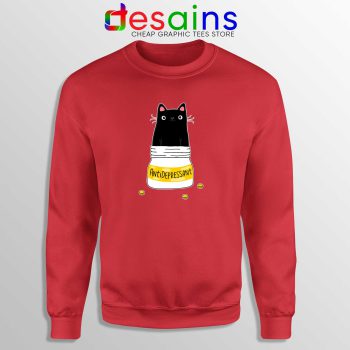 Sweatshirt Red Fur Antidepressant Cat Funny Cheap Graphic Sweater