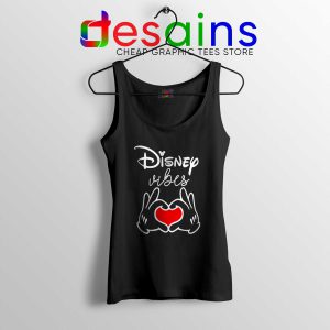 Tank Top Black Disney Vibes Mickey Mouse Love Hands Size S-3XL