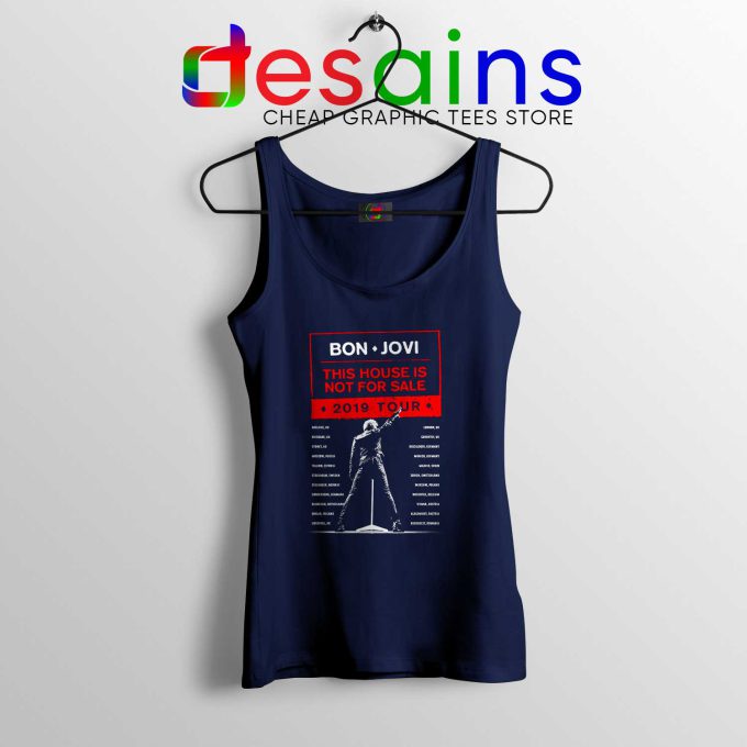 Tank Top Navy Blue 2019 Tour Bon Jovi This House is Not For Sale