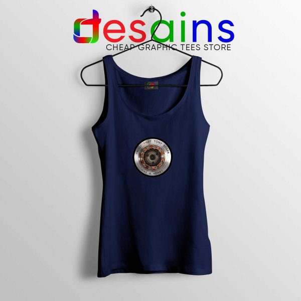 Tank Top Navy Blue Proof That Tony Stark Has a Heart Iron Man