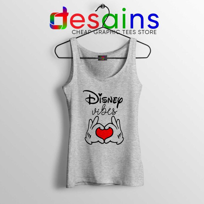Tank Top Sport Grey Disney Vibes Mickey Mouse Love Hands