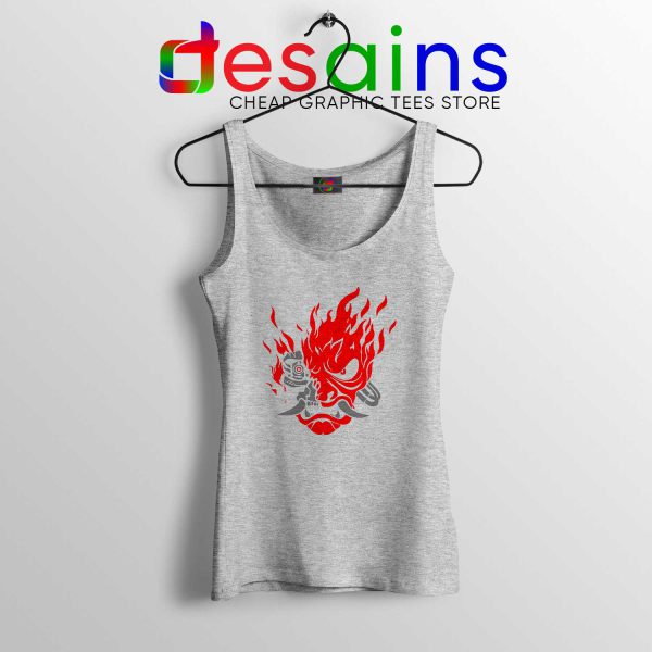 Tank Top Sport Grey Samurai Demon Slim Cyberpunk 2077 SIze S-3XL