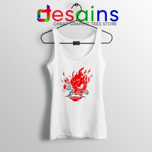 Tank Top White Samurai Demon Slim Cyberpunk 2077 Game Video S-3XL