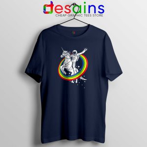 Astronaut Riding Unicorn Navy Tee Shirt Epic combo Tshirt Funny