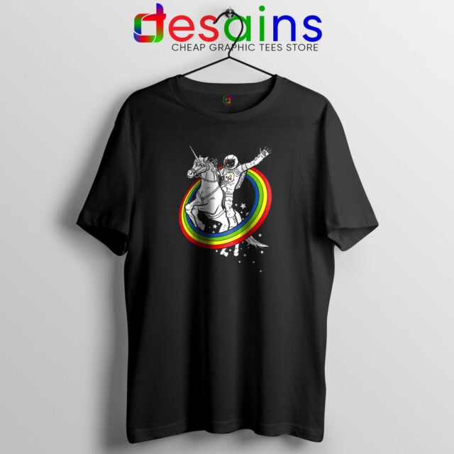 Astronaut Riding Unicorn Tee Shirt Funny Party Supplies