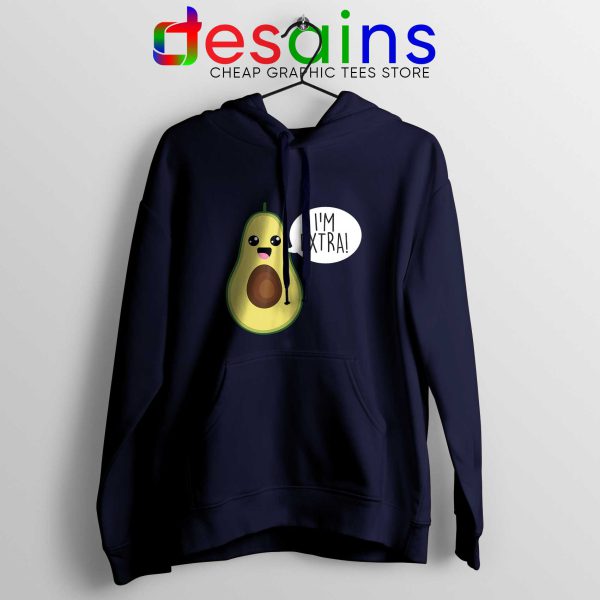 Avocado Im Extra Guacamole Navy Hoodie Cheap Hoodies Unisex Avocados