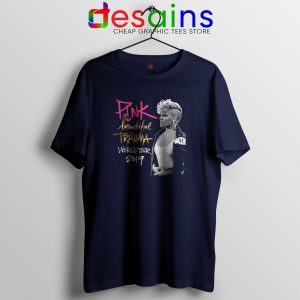 Buy Tshirt Navy Pink Beautiful Trauma Tee Shirt World Tour Merch