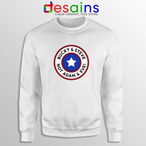 Cheap Sweatshirt White Bucky and Steve Not Adam and Eve Captain America