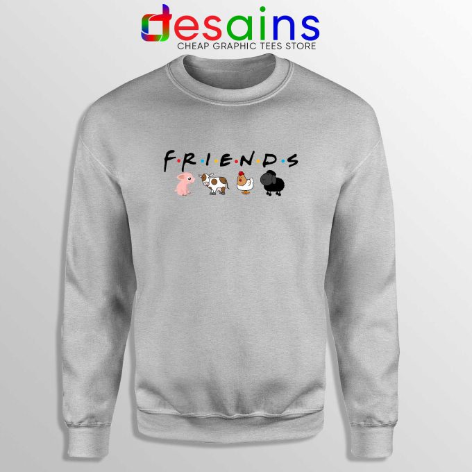 Friends Not Food Sport Grey Sweatshirt Sweater Vegan Friends