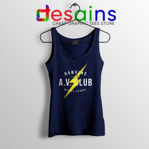 Hawkins AV Club Navy Tank Top Stranger Things Store Tank Tops Netflix