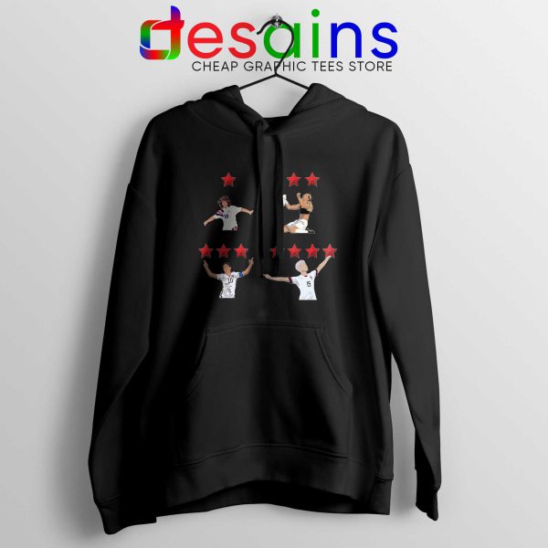 Hoodie Black Megan Rapinoe USWNT 4 Stars Hoodies Unisex USWNT Merch