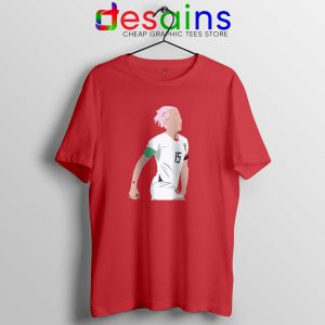 Megan Rapinoe Red Tee Shirts Soccer Midfielder USA Tshirts Size S-3XL