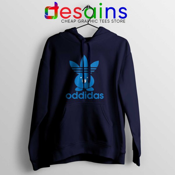 Oddidas Oddish Pokemon Navy Blue Hoodie Adidas Classic Cheap Hoodies