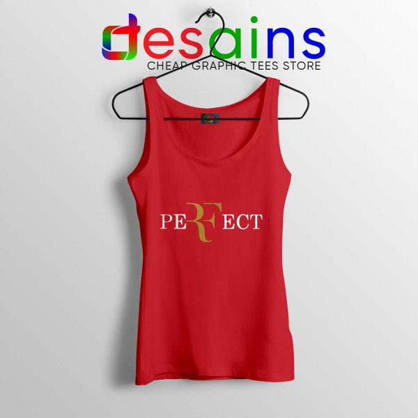 Perfect RF Federer Red Tank Top Roger Federer Merch Store Tank Tops