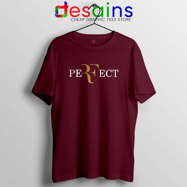 Perfect RF Roger Federer Maroon Tshirt Cheap Tee Shirts Roger Federer