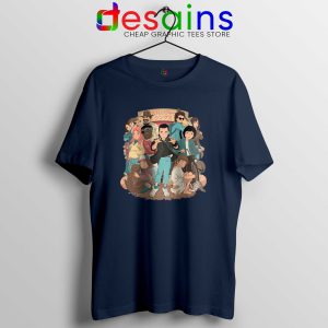Stranger Things 3 Anime Navy Tee Shirt Stranger Things Netflix Tshirt