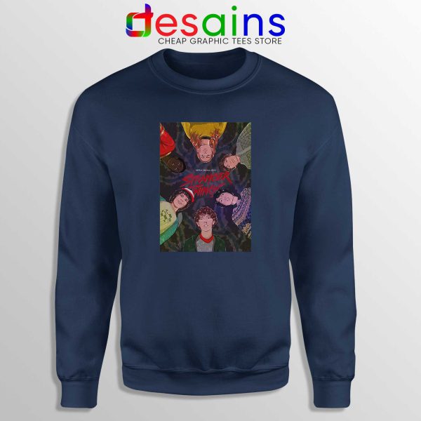 Stranger Things Season 3 Navy Sweatshirt Crewneck Sweater Netflix Shirt