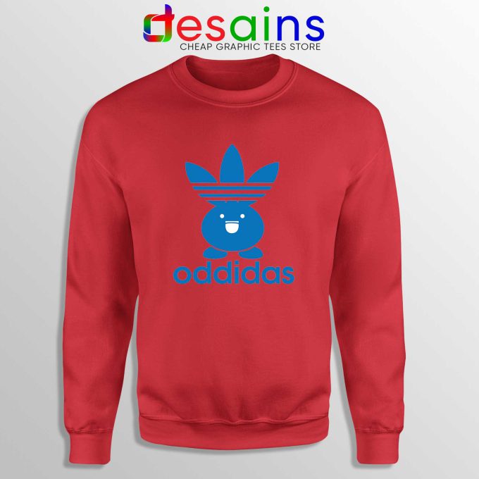 Sweatshirt Red Oddidas Oddish Pokemon Adidas Classic Cheap Sweater